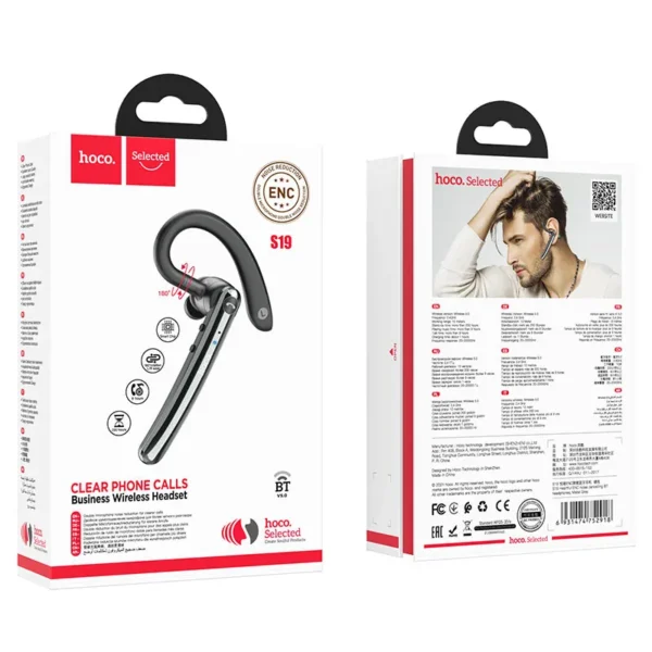 HOCO S19 ENC Noise Reduction Bluetooth Single Earphone - Image 2