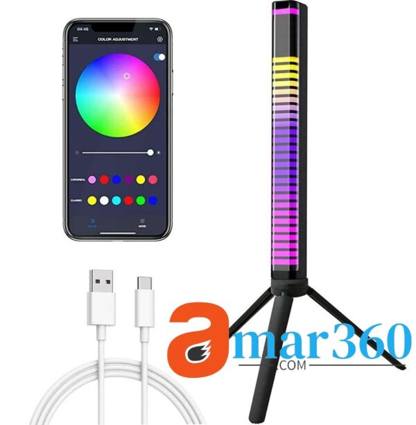 3D RGB APP Control Rechargeable Rhythm Light With Voice-Activated Pickup (D10)