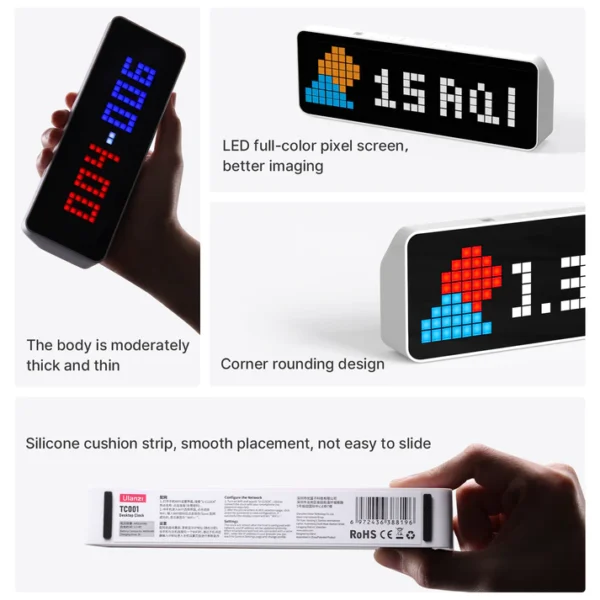 Ulanzi TC001 Smart LED Pixel Clock With Full Color Pixel Display