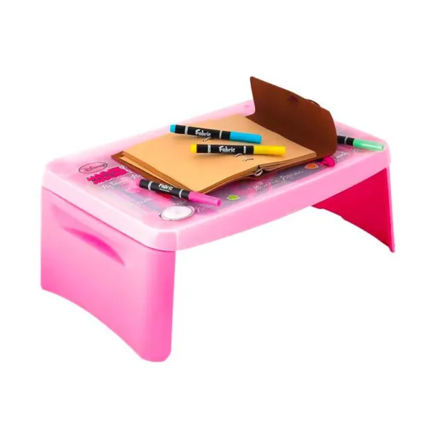 Folding Baby Reading Writing Desk With Storage Portable Laptop Table – Pink Color