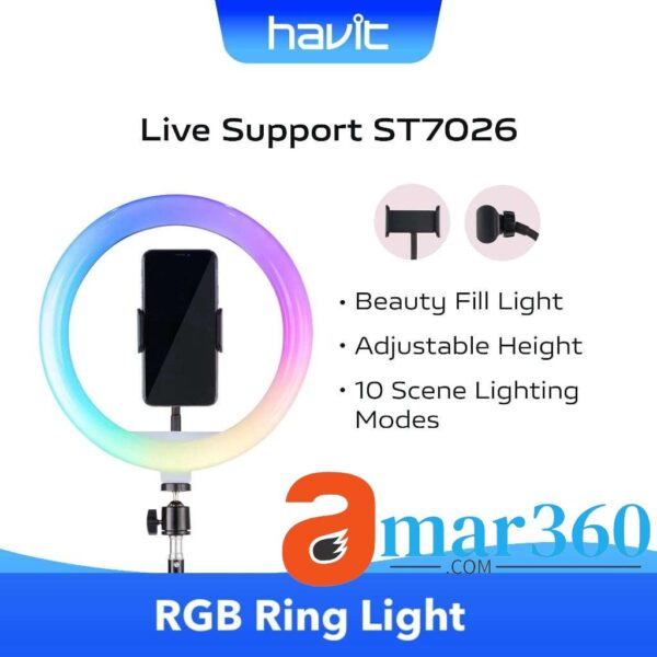 RGB LED Ring Light With Tripod (Havit ST7026) Price in BD
