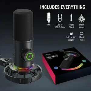 FIFINE K658 USB Dynamic Cardioid Podcast Microphone Bangladesh With A Live Monitoring, Gain Control, Mute Button