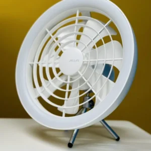 JISULIFE FA17 Rechargeable Fan With LED Light And Table Tripod