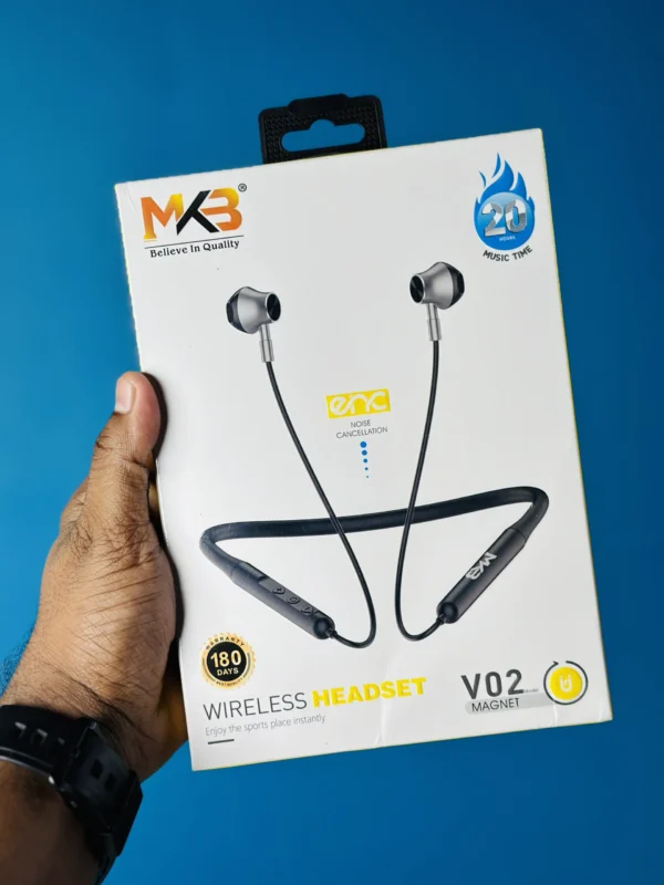 MKB V02 Magnetic ENC Wireless Neckband - Image 2
