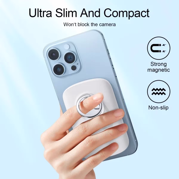 Joyroom JR-W030 20W 6000mAh Magnetic Wireless Power Bank with Ring Holder- Black Color - Image 2