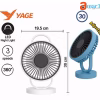 YAGE YG-7999N Rechargeable 8-Inch 360° Rotation Fan with LED Light – White Color