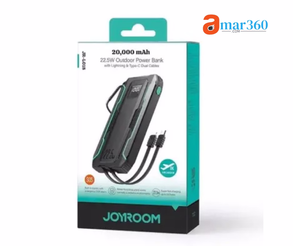 Joyroom JR-L017 22.5W 10000mAh Power Bank With Dual Cables