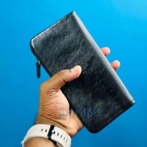 Classic Genuine Leather Trifold Long Wallet in Bangladesh