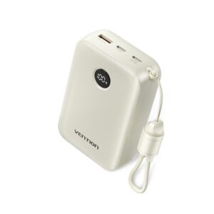 VENTION FKBN0-C 22.5W 20000mAh LED Display Power Bank with Built-in USB-C to C Cable