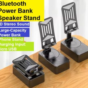 WYS-2301BT BetterBass Wireless Bluetooth Speaker with Deep Bass, Foldable Mobile Holder & Built-in Power Bank – Multifunctional Design, Loud Sound, and Adjustable Stand Support