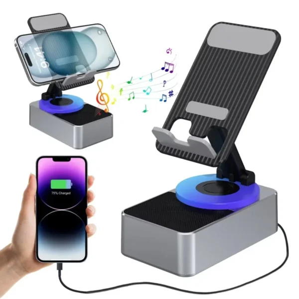 WYS-2301BT BetterBass Wireless Bluetooth Speaker with Deep Bass, Foldable Mobile Holder & Built-in Power Bank – Multifunctional Design, Loud Sound, and Adjustable Stand Support - Image 2