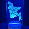 GearUP Acrylic Multicolor Night Lamp White (BD Map)