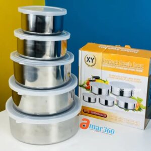 Stainless Steel Food Container Storage Box With Cover 5 In 1 Set Price In Bangladesh