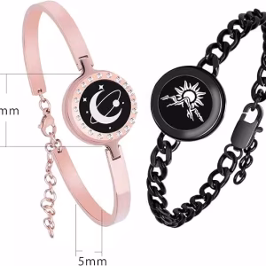 Long-Distance Touch Vibration and Light Smart Matching Couple Bracelets Suitable for Valentine's Day Couples in Long-Distance Relationship Jewelry