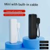 HW-10 Mini Capsule 10000mAh Power Bank – Built-In Cable & 3C Certified