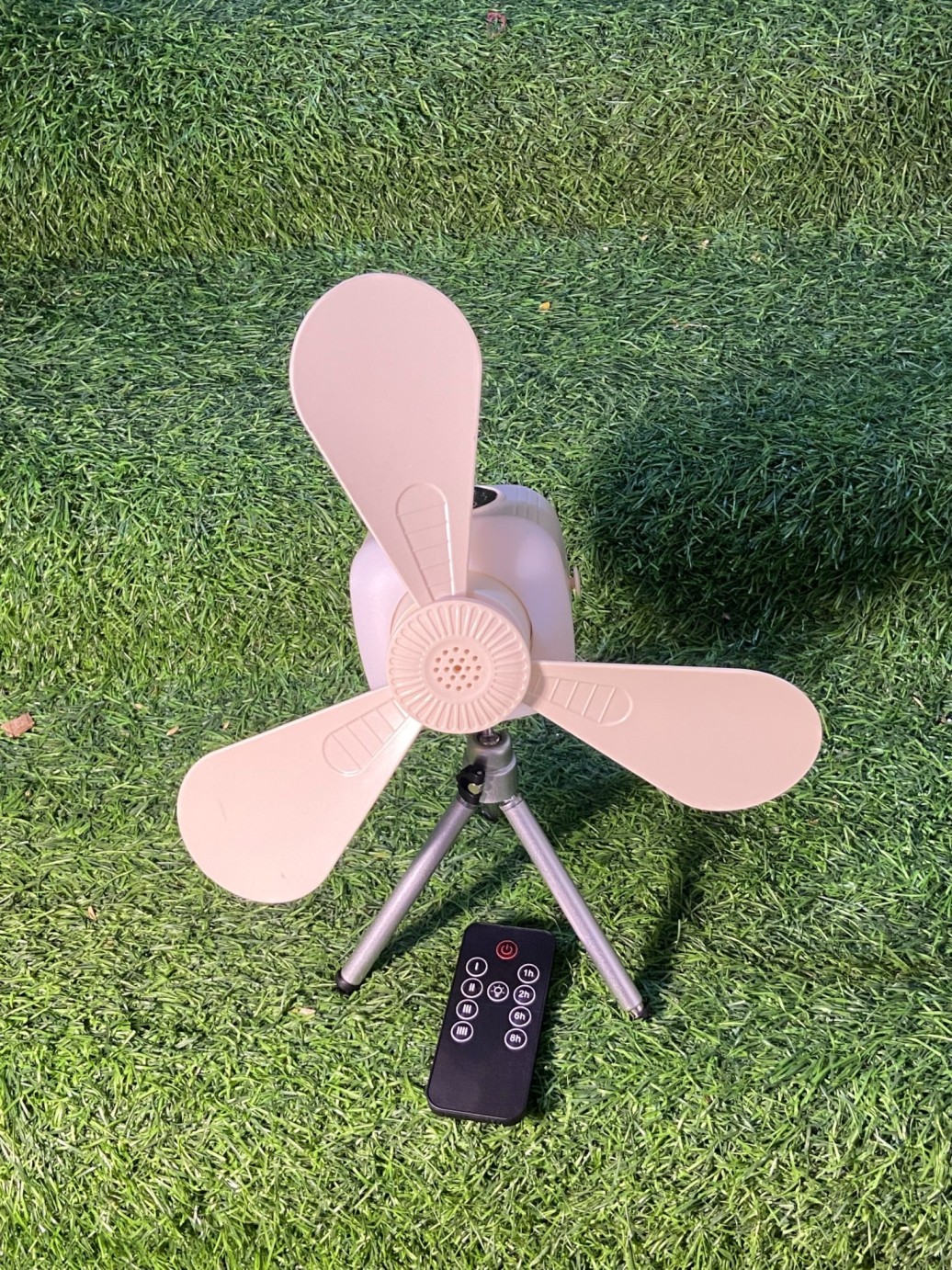 Wireless Rechargeable Mini Ceiling Fan with Remote, Tripod & LED Light - Image 2