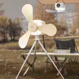 Wireless Rechargeable Mini Ceiling Fan with Remote, Tripod & LED Light