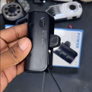 Mini Capsule 5000mAh Portable Power Bank – Built-In Cable & Plug-Play