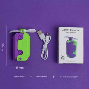 2-in-1 Radish Knife Mini Handheld Fan – Viral Fidget Toy & Portable Cooler
