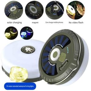 2-in-1 Solar Camping Lantern & Colorful RGB String Light – USB Rechargeable