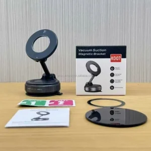Magnetic Vacuum Phone Holder K007 – Dual-Hold 360° Smart Car & Desk Mount