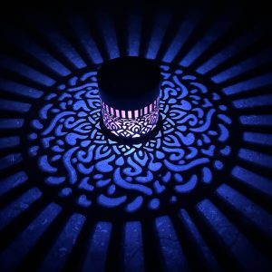 Outdoor Solar Hollow Iron Projection Wall & Garden Lawn Lamp (IP55 Waterproof)